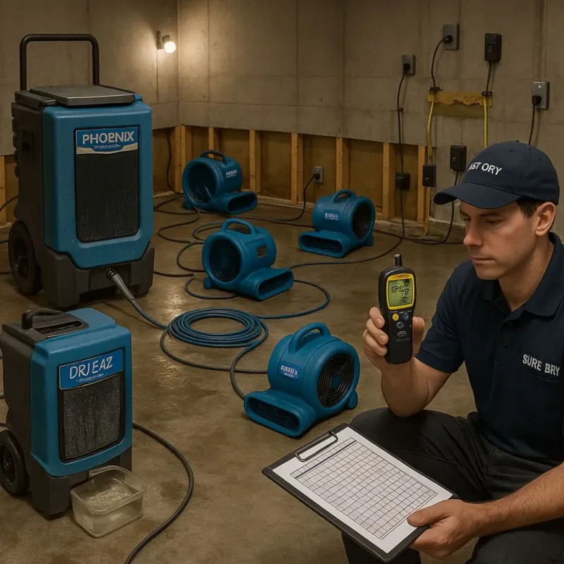 Structural Drying and Dehumidification process in Coffey County, KS